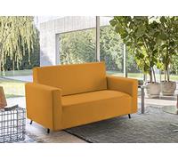 Biancheriaweb Housse de canapé de Couleur Unie élastique Anti-Taches modèle Motif Motif Moutarde 2 Places Moutarde