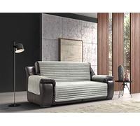 BIANCHERIAWEB Housse de canapé/fauteuil rembourré matelassé, anti-taches, sofa, housse imperméable 2 places gris-gris