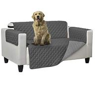 Biancheriaweb Housse de canapé matelassée Double Face Bicolore Anti-Taches modèle Queen 3 Places Gris-Gris Clair