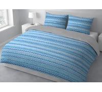 BIANCHERIAWEB Housse de Couette et taie d'oreiller en 100% Coton Motif Rayures Zig Zag