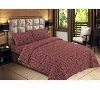 BIANCHERIAWEB Housse de Couette Parure Couette et taie d'oreiller en 100% Coton, fabriquée en Italie, avec Couette