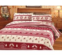 BIANCHERIAWEB Housse de Couette pour lit Simple 155 x 200 cm, Motif Tyrol, Parure de lit 1 Place 100% Coton, fabriquée en Italie, Housse de Couette et taie d'oreiller