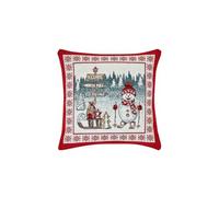 BIANCHERIAWEB Housse de coussin pour décoration de maison, tissu chenillé motifs de Noël, fabriqué en Italie, 50 x 50 cm, pôle nord