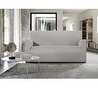 BIANCHERIAWEB Magico Housse de canapé 2 Places élastique, Couleur Unie, Grise, Convient pour canapés de 130 à 160 cm avec Profondeur d'assise 65 cm, Anti-Taches et Anti-Poils