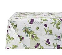BIANCHERIAWEB Nappe de Cuisine avec Motif Olive RP, fabriquée en Italie, Nappe de Table en 100% Coton, 140 x 180 cm