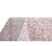 BIANCHERIAWEB Nappe de Cuisine et Salon Motif Amelie Rouge, fabriquée en Italie, Nappe de Table en Tissu miros, 140 x 140 cm