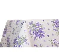 BIANCHERIAWEB Nappe de Cuisine et Salon Motif Lavande, fabriquée en Italie, Nappe de Table en 100% Coton, 140 x 140 cm