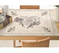BIANCHERIAWEB Nappe de table napperon chemin de table fantaisie florale lavande décoration Made Italy 90 x 90 cm