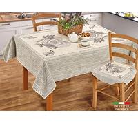 BIANCHERIAWEB Nappe de table napperon chemin de table fantaisie florale lavande Made Italy 140 x 180 cm