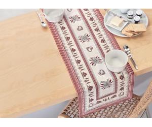 BIANCHERIAWEB Nappe de table napperon Chemin table tyrolienne Montagne Baita Mont Blanc 40 x 130 cm Mont Blanc