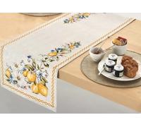 BIANCHERIAWEB Nappe de table napperon de table fantaisie été citrons, fabriquée en Italie, 40 x 130 citrons