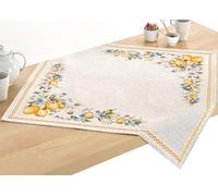 BIANCHERIAWEB Nappe de table napperon de table fantaisie été citrons, fabriquée en Italie, 90 x 90 citrons