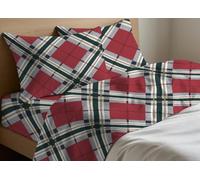BIANCHERIAWEB Parure de lit 100 % coton, motif tartan simple tartan