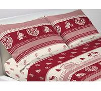 BIANCHERIAWEB Parure de lit 100% Coton, Motif tyrolo