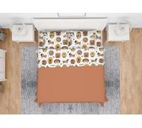 BIANCHERIAWEB Parure de lit en flanelle 100 % coton Dis. Chiens Maxi Chiens