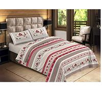 BIANCHERIAWEB Parure de lit pour Chambre en 100% Coton, fabriquée en Italie, Drap de lit 2 Places, Valbadia