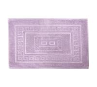 BiancheriaWeb Tapis de bain de douche, éponge, salle de bain, couleur unie, Turin, tapis super absorbant, en coton, poils courts, avec grec, 60 x 90 cm, lilas