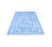 BiancheriaWeb Tapis de maison de salle de bain/cuisine en coton uni, motif Annes, couleur bleue, 120 x 180 cm