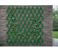 BIANCHERIAWEB Treillis extensible en PVC pour plantes grimpantes, clôture de jardin, balcon 100x300, vert
