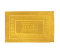 BiancheriaWeb Turin Tapis de bain de douche éponge de couleur unie, tapis super absorbant, en coton, poils courts, avec grec, 45 x 60 cm, moutarde