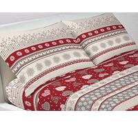 BIANCHERIAWEB Web Linen Parure de lit 100% Coton, draps de lit Maxi Double, Motif Corvara
