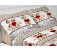 BIANCHERIAWEB Web Linen Parure de lit 100% Coton, Motif Ours Doux