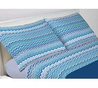 BIANCHERIAWEB Zig Zag Parure de lit en 100% Coton rayé Motif Baie