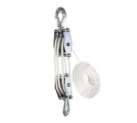 Bianco 3 Ruote Système de poulie robuste à 4 roues - 20 m - Bloc de corde et matériel de levage pour levage, idéal pour garage, atelier, utilisation en extérieur, grande capacité de charge, noir