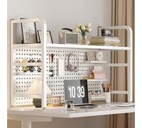 Bianco Extension de bureau et étagère Nizer Capacité de charge 50 kg Support d'affichage Accessoires de poste de travail 115 x 68 x 20 cm pour une installation efficace de table