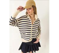 Bianco Lucci Cardigan oversize chamois / noir, Taille S-L