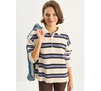 Bianco Lucci Pull-over bleu fumé / sapin / blanc, Taille S-L