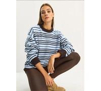 Bianco Lucci Pull-over bleu marine / bleu clair / brun foncé / blanc, Taille S-L