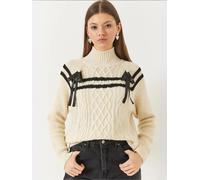 Bianco Lucci Pull-over écru / noir, Taille S-L