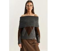 Bianco Lucci Pull-over marron / anthracite / blanc, Taille S-L