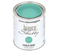 bianco Shabby® Chalk Paint Giada Peinture à la craie pour meubles et murs, effet vintage, shabby chic, extra mat (1 Litre)