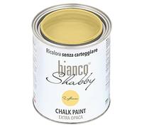bianco Shabby® Chalk Paint Zafferano Peinture à la craie pour meubles et murs, effet vintage, shabby chic, extra mat (1 Litre)