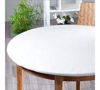 Biancocasa Nappe de protection molletonnée ronde en coton 470 g/m² pour table de 110 à 130 cm