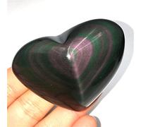 BIANMTSW 1pc Natural Crystal Stone Crafts Mexico Rainbow Obsidian Heart 50G-230G for la décoration intérieure Collections de la Maison (Color : 1pc 100g-120g)