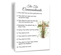BIANMTSW Décoration murale avec inscription « The 10 Commandments » - Affiche chrétienne pour salon, chambre à coucher, confirmation de baptême, idée cadeau encadrée, 40 x 60 cm