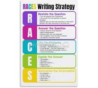BIANMTSW ELA Poster de stratégie d'écriture avec tableau d'ancrage éducatif de la méthode des courses, ressources en classe pour enseignants, école à domicile, 40 x 60 cm