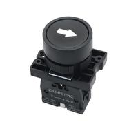 BIANMTSW Emergency Stop Switch 22mm Start Stop Button with The Arrow Symbol XB2 Flat Touch Switch Button Momentary Button Switch Red/Green Push Buttons(Black Arrow) BIANMTSW