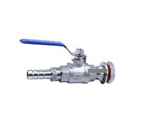 BIANMTSW Fit 16mm Hose Barb x 1/2" BSPT Male 304 Stainless Steel Bulkhead Ball Valve for Water Tank Beer Keg