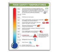 BIANMTSW Poster de température alimentaire essentiel avec tableau de référence rapide pour les cuisiniers à domicile et les employés du service alimentaire, encadré, 40 x 60 cm