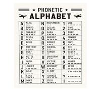 BIANMTSW The Complete Aviation Phonetic Alphabet - Large Wall Chart Poster, Educational Decor for Classroom, Training Center, and Air Traffic Control Fans Framed,08x12inch(20x30cm)