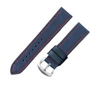 Biannbjx 18mm 20mm 22mm 24mm femmes hommes bracelets de montre en cuir montre accessoires bracelet Raplacement, Bleu Rouge, 22mm