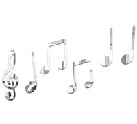 Bianriche Sticker mural amovible en acrylique avec note de musique pour maison, salon, chambre à coucher, salle de bain Argenté