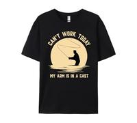 biANUTEDwr6d Can't Work Today My Arm is in A Cast Funny Fly Fishing Funny T Shirts Black XXL