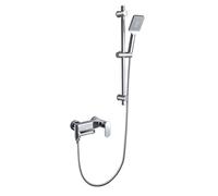 BiaoTeng Barre de Douche avec Pommeau et Tuyau 3 Modes eau Chaude et Froide Laiton Ensemble Pommeau de Douche et Douchette Chrome