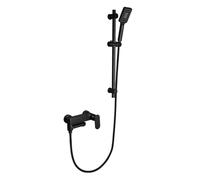 BiaoTeng Barre de Douche avec Pommeau et Tuyau 3 Modes eau Chaude et Froide Laiton Ensemble Pommeau de Douche et Douchette Noir