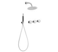 BiaoTeng Colonne de Douche Encastrée Chrome Laiton eau Chaude et Froide Colonne Douche Salle de Bain